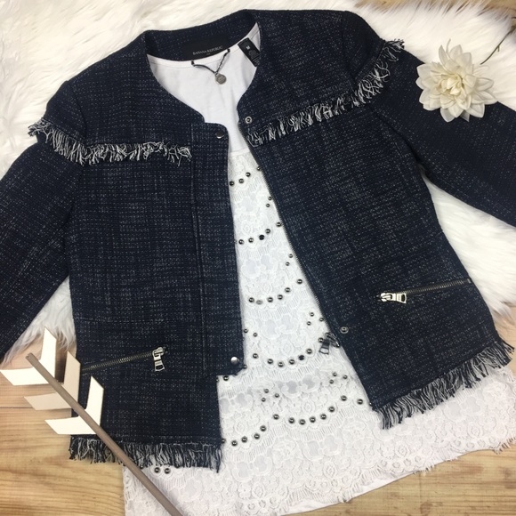 Banana Republic Jackets & Blazers - BANANA REPUBLIC Navy Frayed Jacket